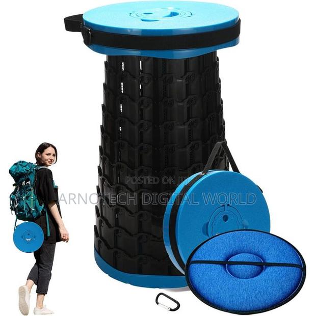 Portable Folding Stool Adjustable Height,Collapsible Pp Plastic Seat - main view