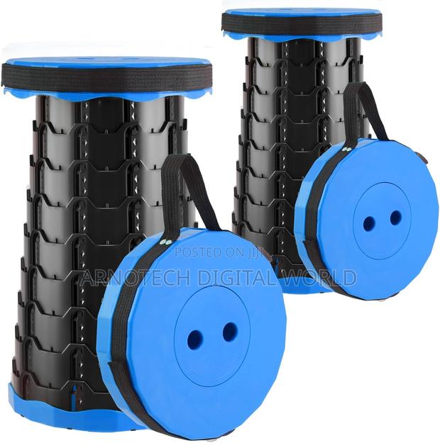 Portable Folding Stool Adjustable Height,Collapsible Pp Plastic Seat - thumbnail 2