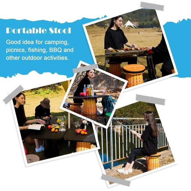 Portable Folding Stool Adjustable Height,Collapsible Pp Plastic Seat - thumbnail 6