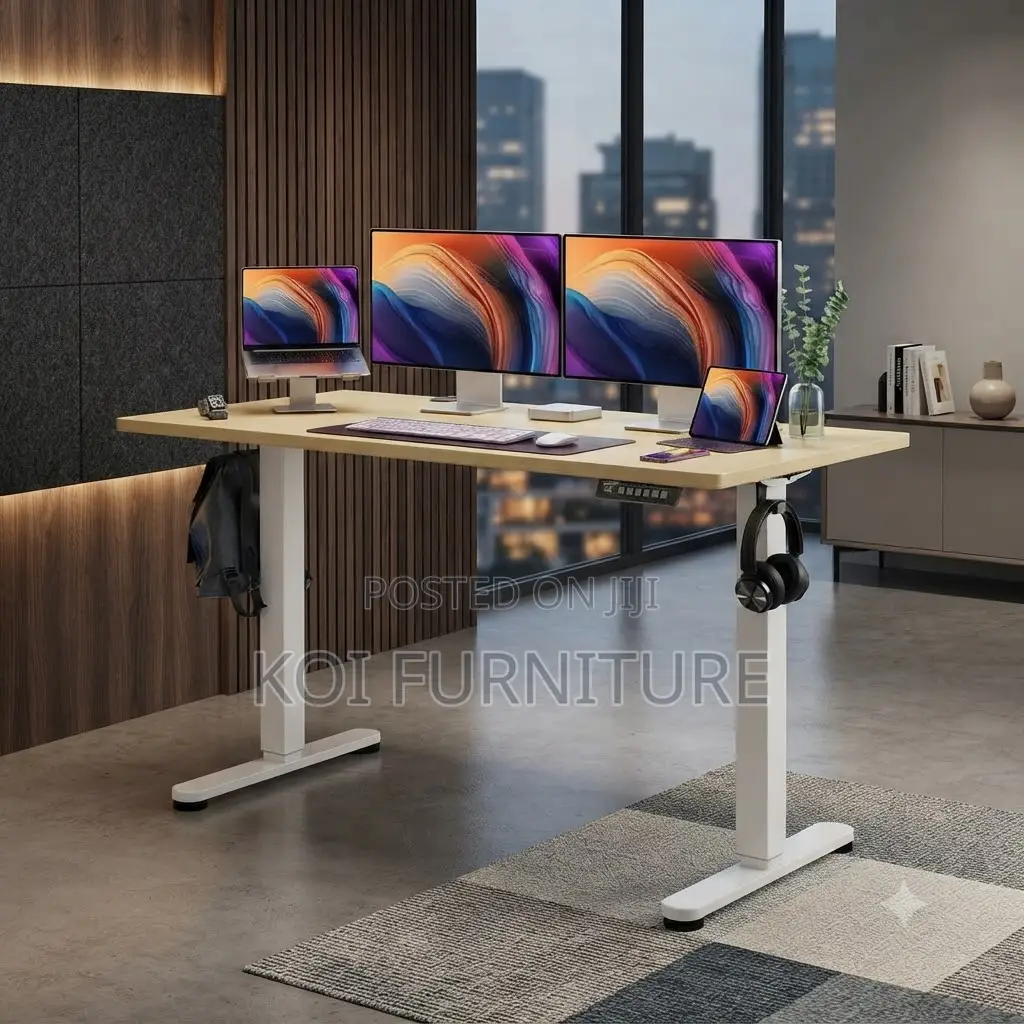 Office Desk; 1.4 Meter Electric Adjustable Smax Motored Desk