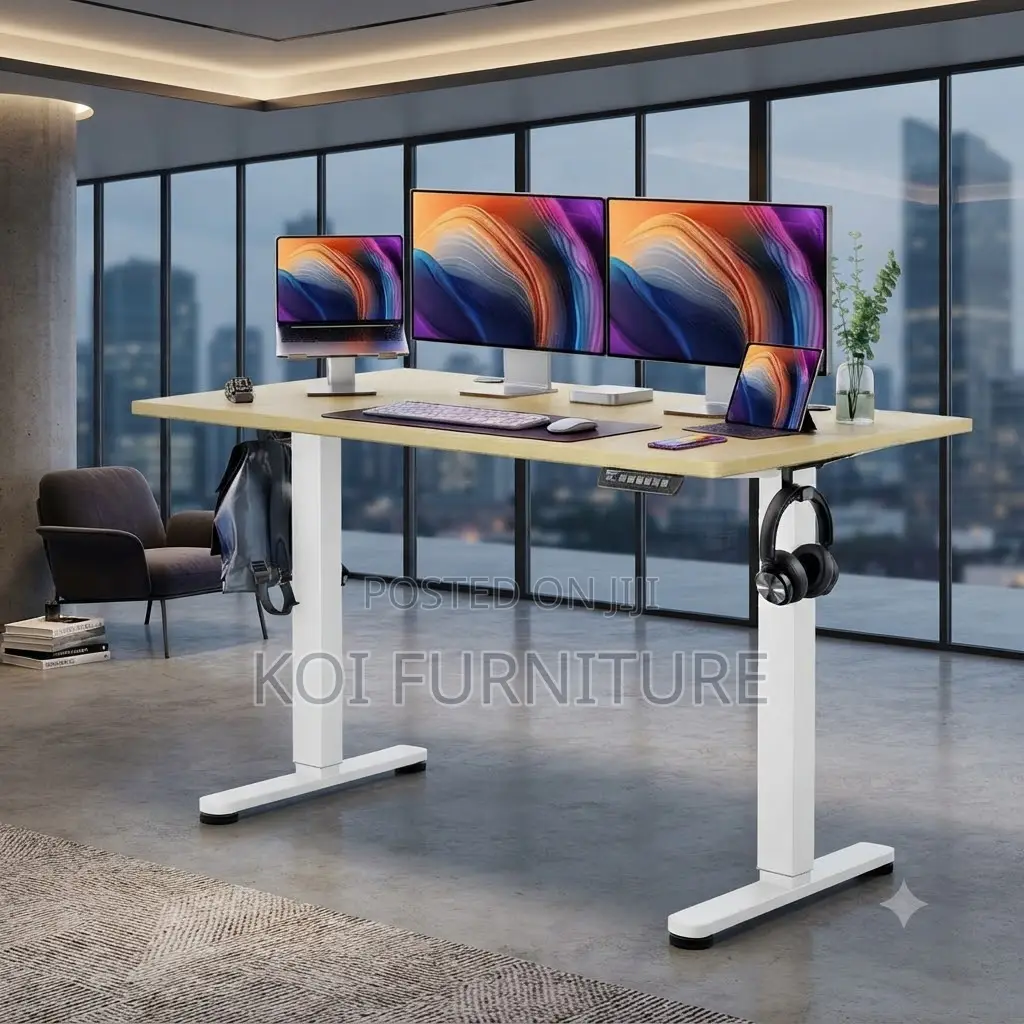 Office Desk; 1.4 Meter Electric Adjustable Smax Motored Desk