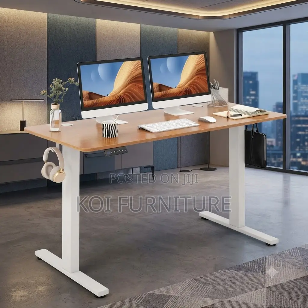 Office Desk; 1.4 Meter Electric Adjustable Smax Motored Desk