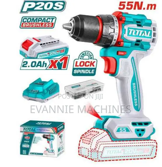 Total Tdli205582 Compact Brushless Cordless Drill 55nm