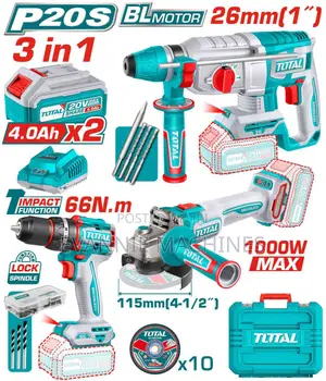 Total Tosli241198 Cordless 3 PCS Combo Kit