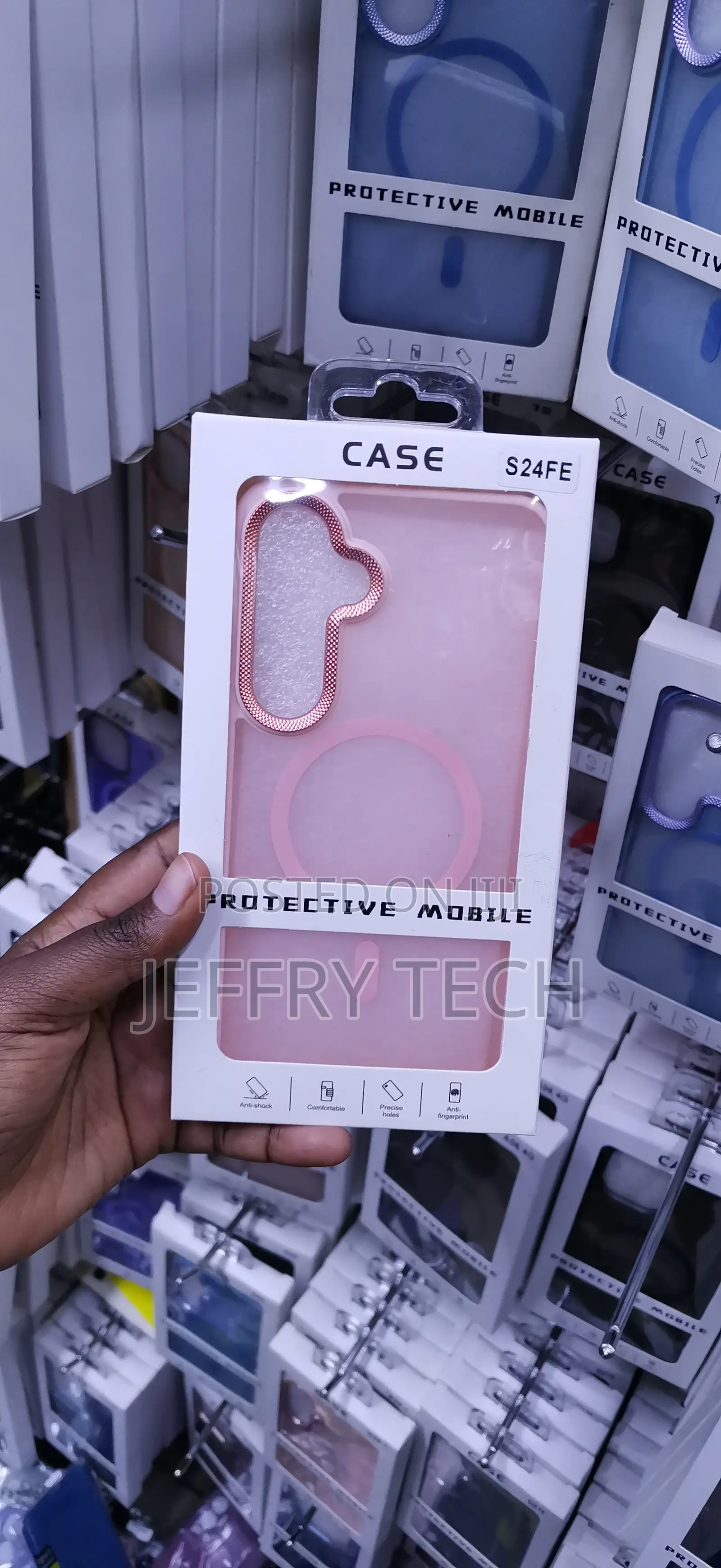 Samsung Galaxy S24 Fe Metallic Pink Bumper Around the Camera Case
