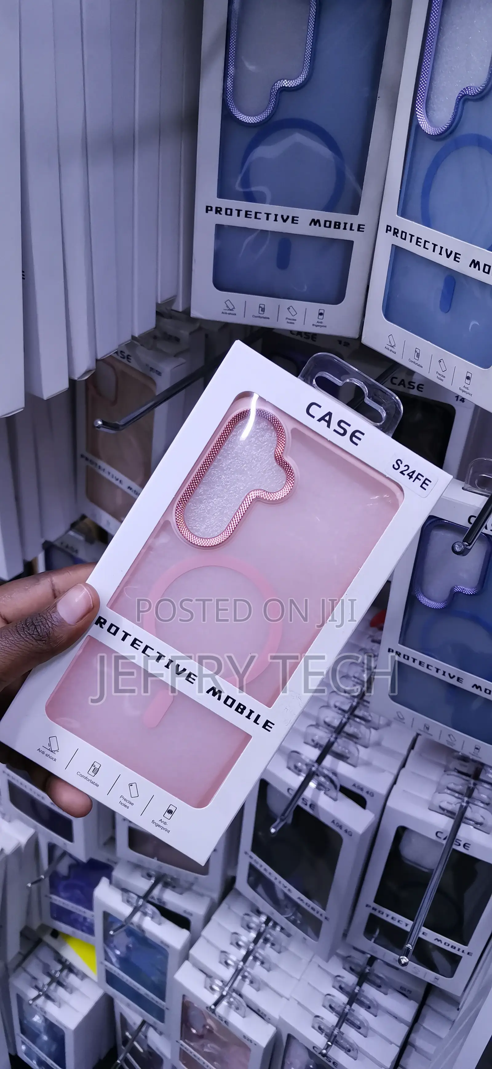 Samsung Galaxy S24 Fe Metallic Pink Bumper Around the Camera Case