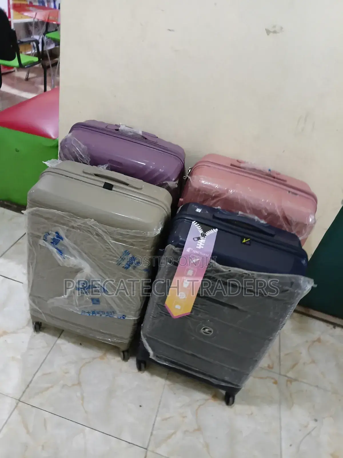 4-Piece Rubber Luggage Set With Tsa Lock