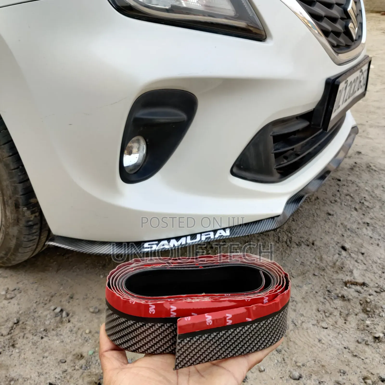 Universal Samurai Rubber Lip Carbon Fiber Rubber Bumper Lip