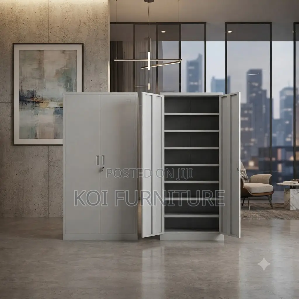 Office Cabinet; Heavy-Duty Steel Office Bookcase With Multi-Tier
