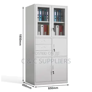 2-Swing Door Display Cabinet With Safe