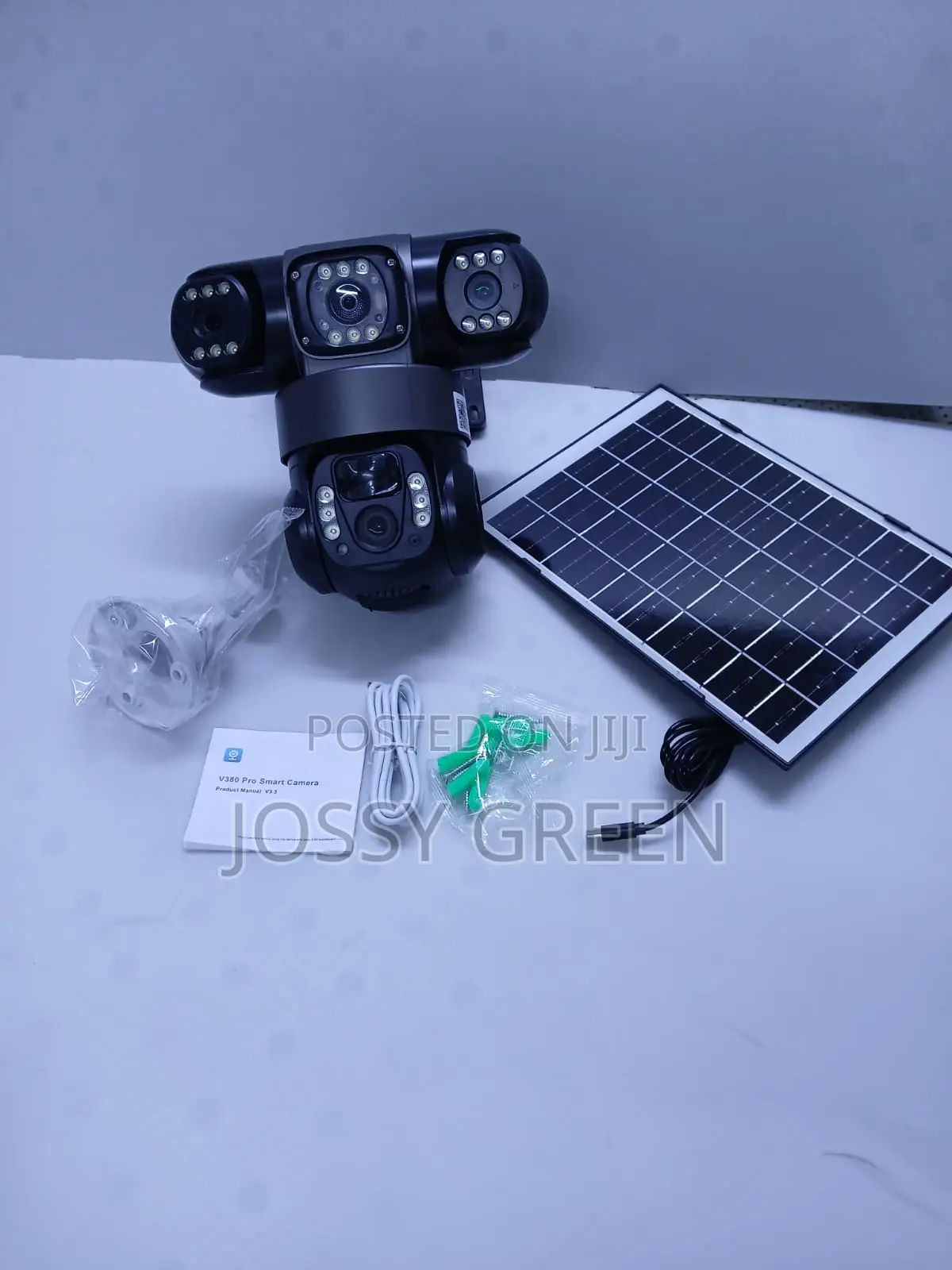 4g Sim, Wifi, Motion Detection V380 Tripple Lens Solar Powered Camera