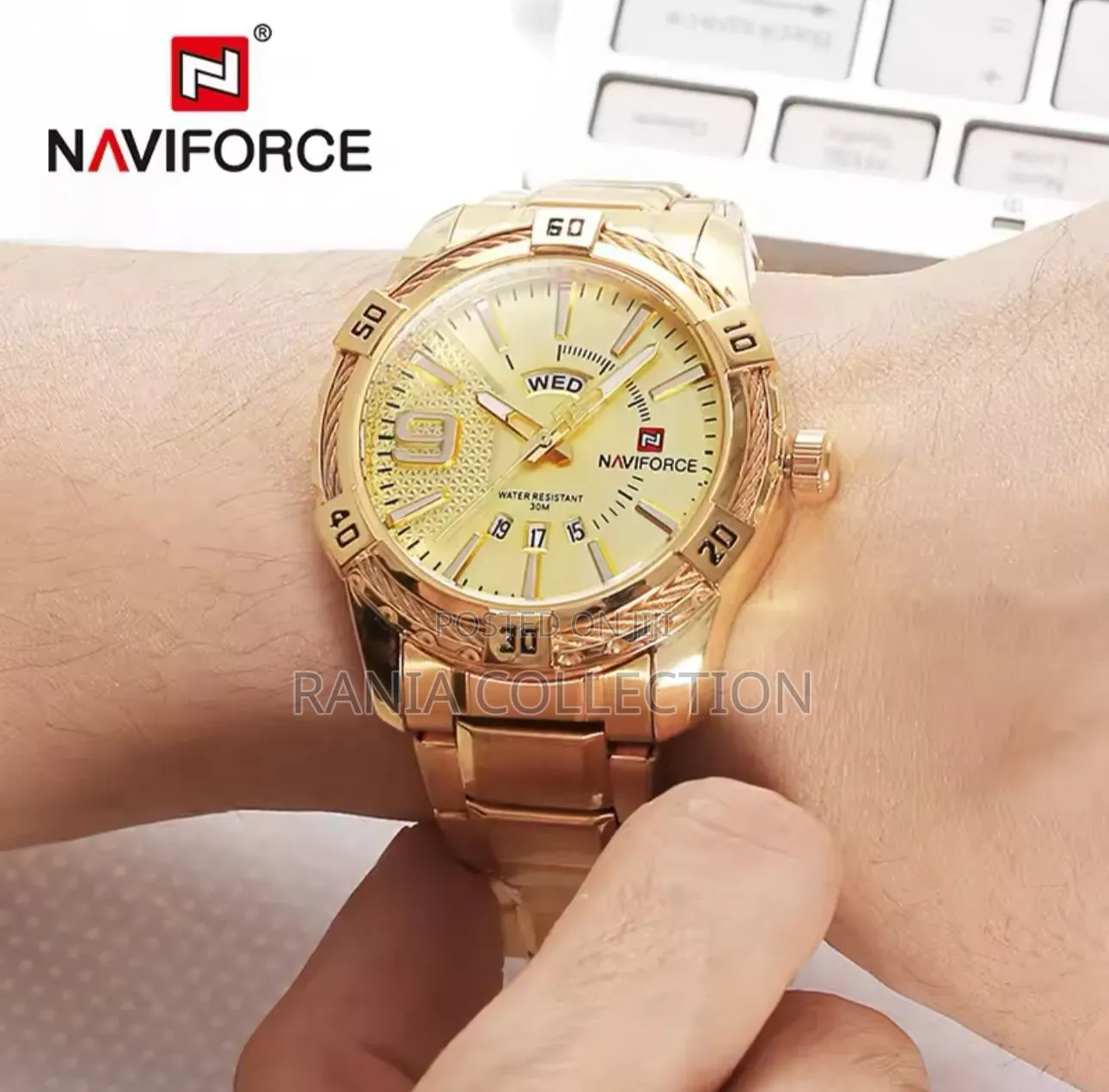 Gold Naviforce Gents Watch