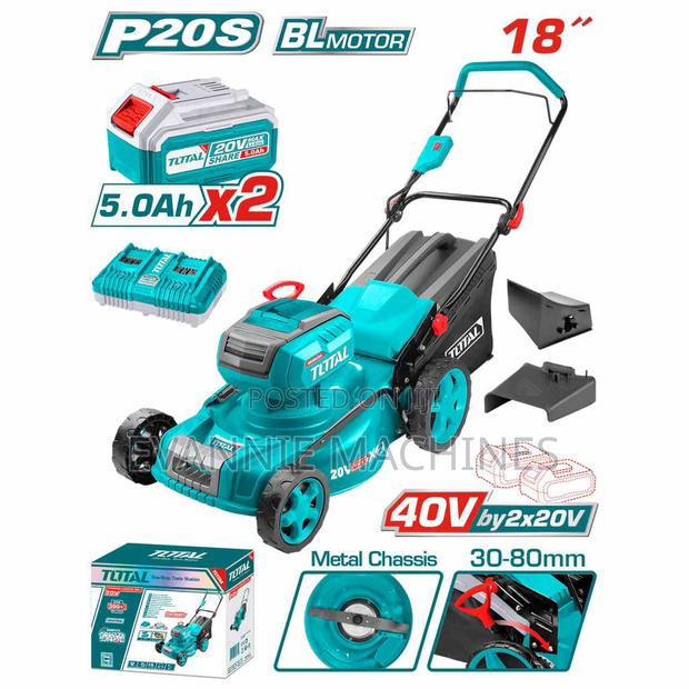 Total Tlmli20186 Cordless Lawn Mower 18" 40v(20v+20v)
