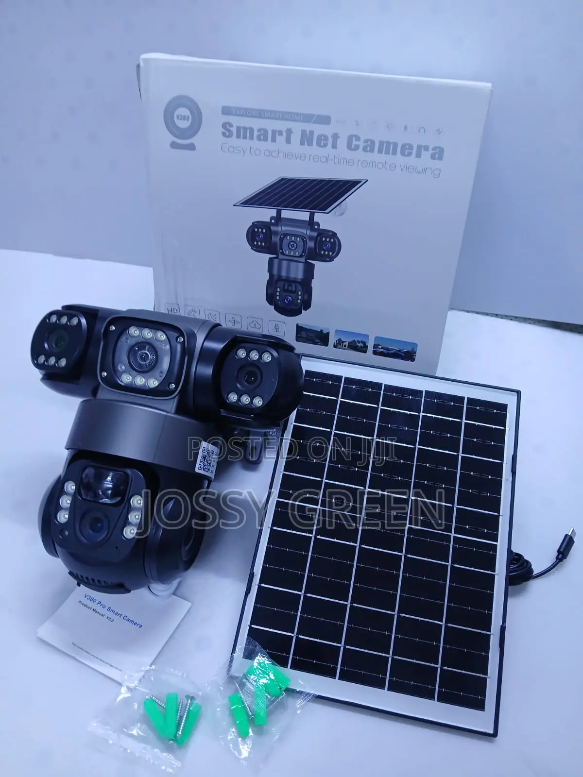 4g Sim, Wifi, Motion Detection V380 Tripple Lens Solar Powered Camera