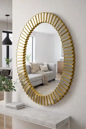 Sunburst Oval Luxury Wall Decor Mirror_tt