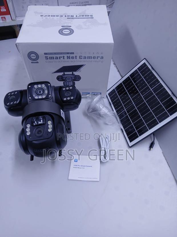 Wifi 3 Lens Camera Outdoor Solar Powered V380pro With 2way Audio - main view