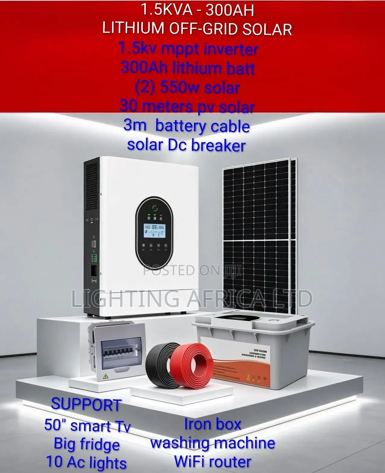 1.5kva - 300ah Lithium Home Solar Package
