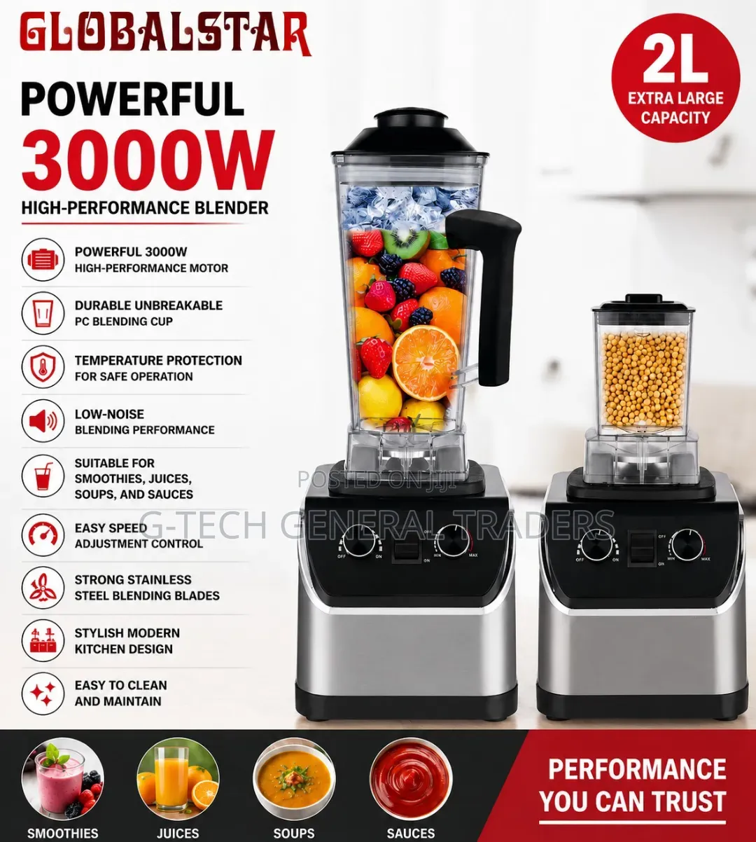 Globalstar 2 in 1 Gs-1681 3000w 2l* Commercial Blender