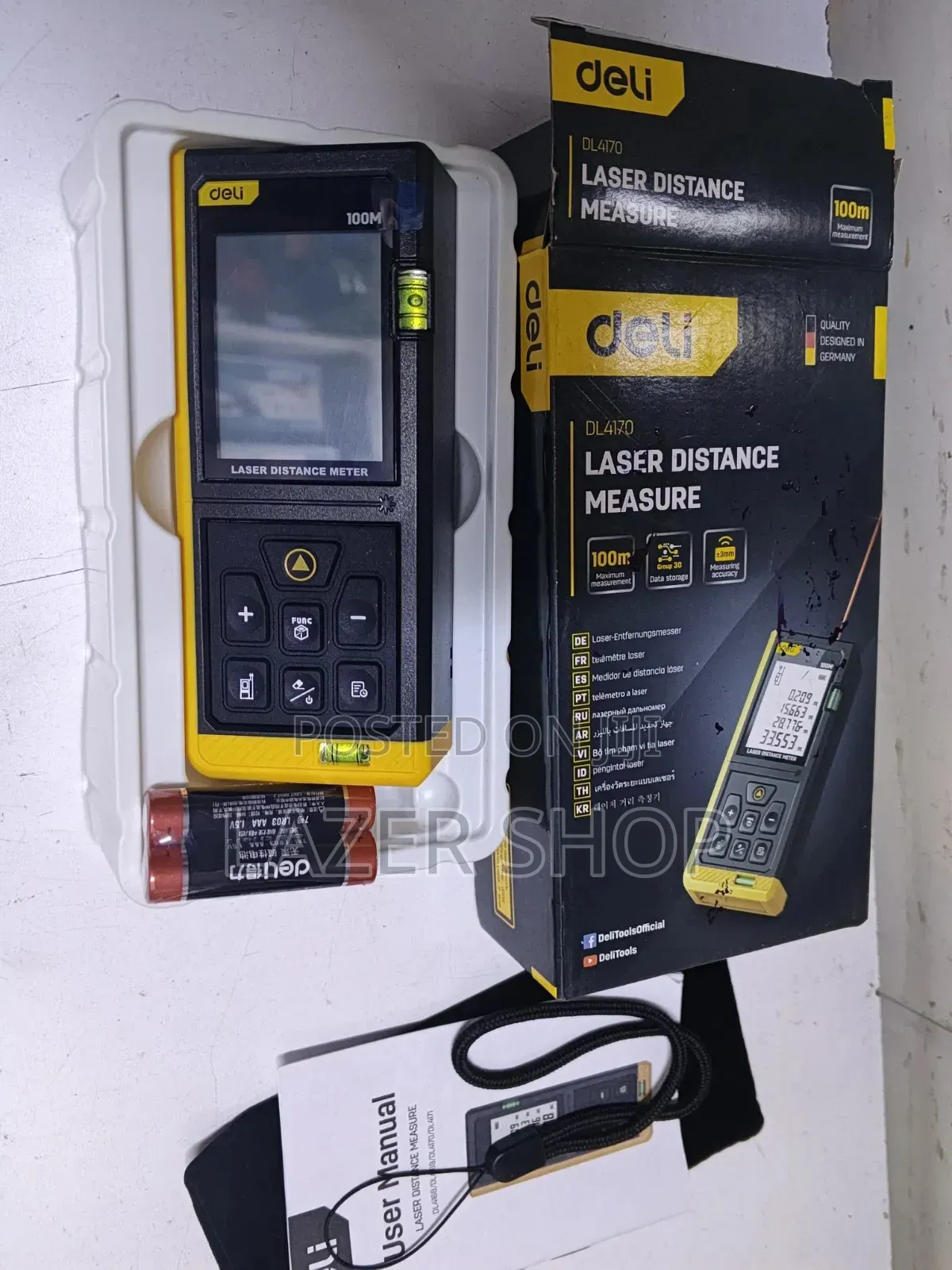 Laser Distance Measure/Laser Distance Detector 50m Deli