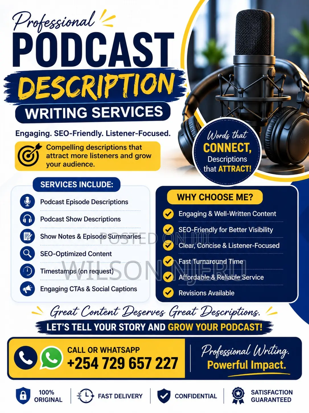 Professional Podcast Description Writing Services