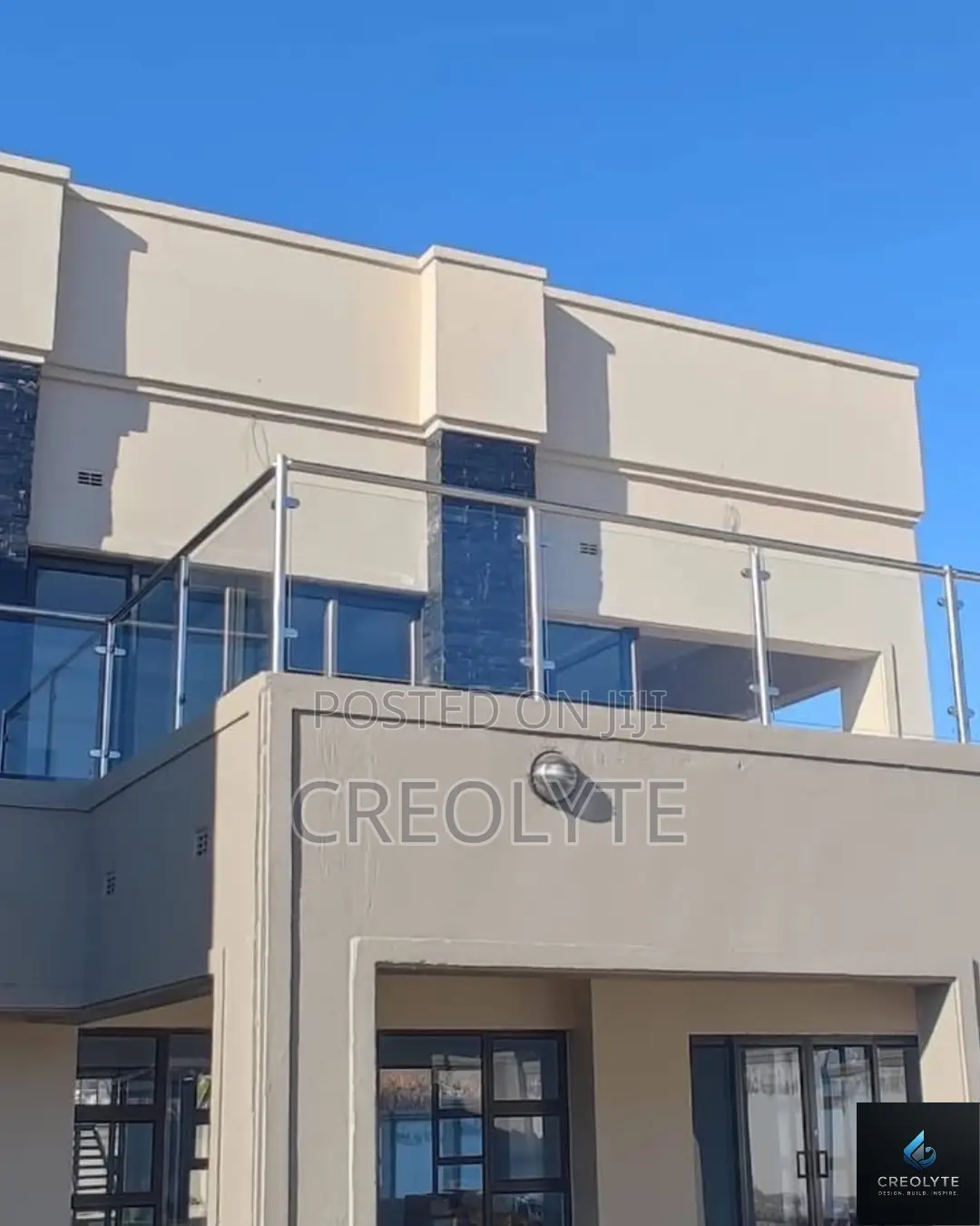 Frameless Glass Balustrade With Stainless Steel Rails Rooftop Terrace