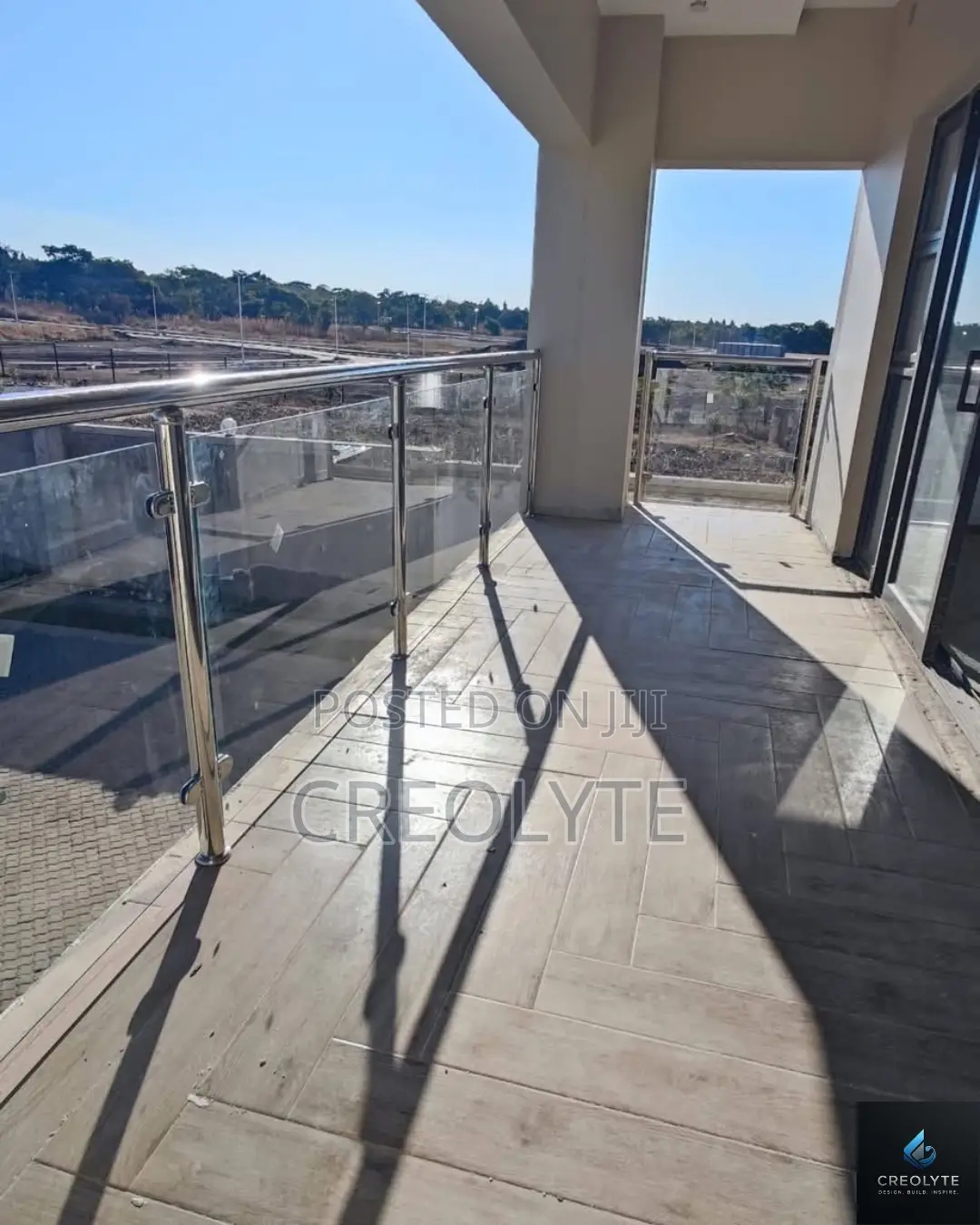 Frameless Glass Balustrade With Stainless Steel Rails Rooftop Terrace