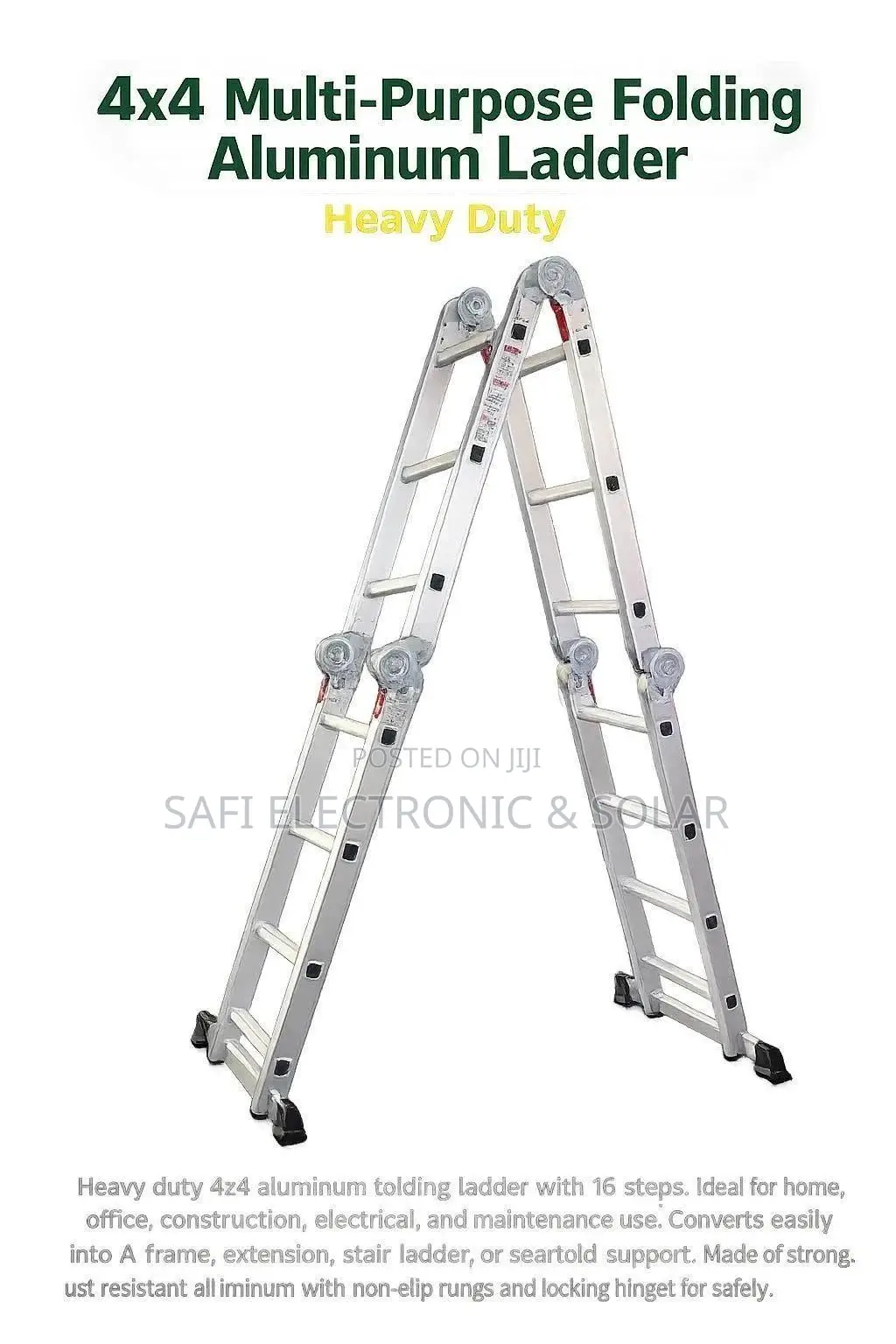 4x4 Multi-purpose Folding Aluminum Ladder{16 Steps}