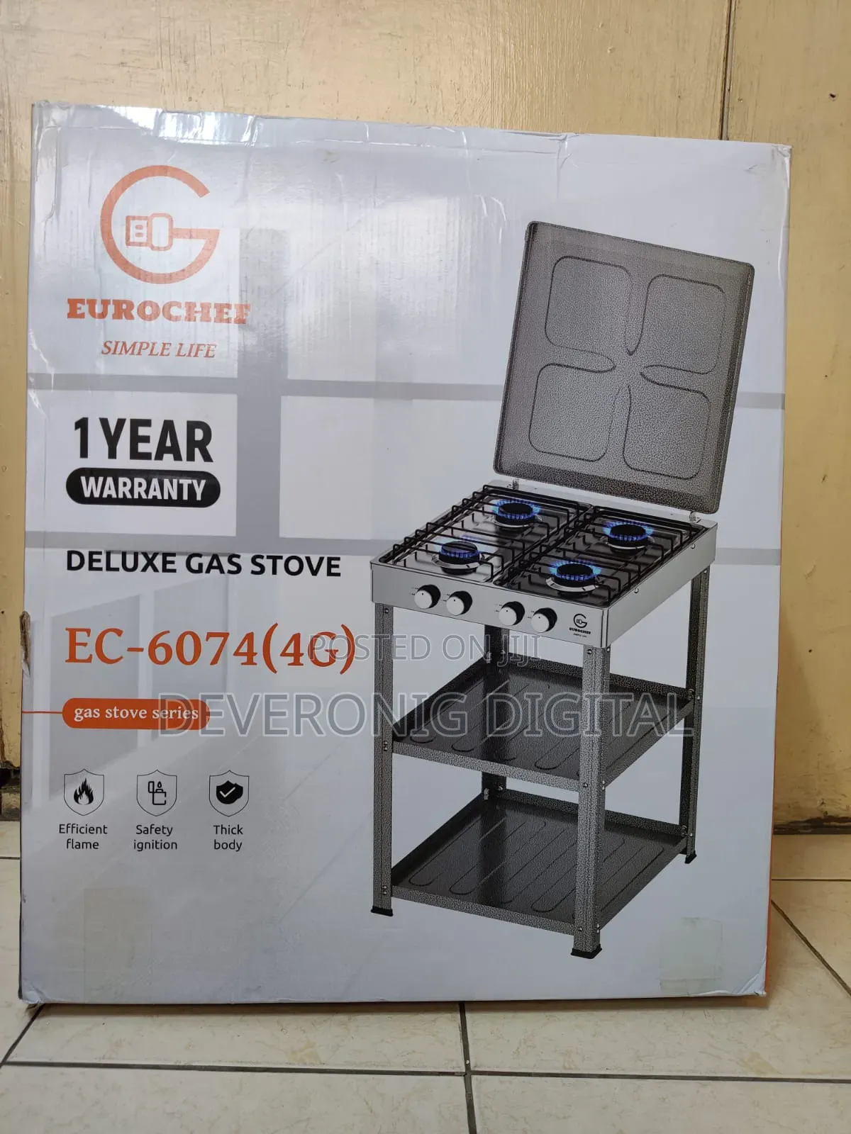 *Eurochef 4gas With Shelves  
*New*  
