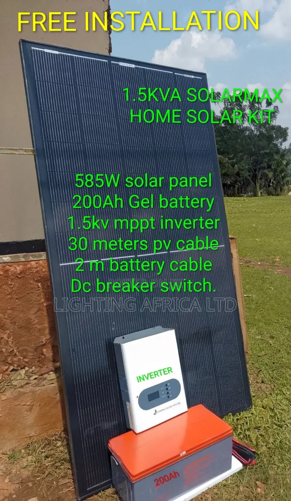 1?5kva Solarmax Solar Solution - 200ah Gel Battery Free Installation