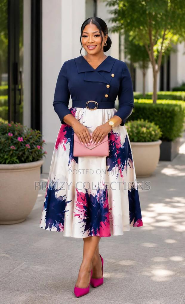 Elegant Flowery Skater Dress