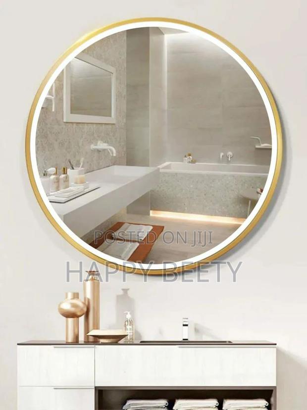 *Huge 60*60cms Unbreakable Round Decor Mirrors With Fine Finishing - thumbnail 2