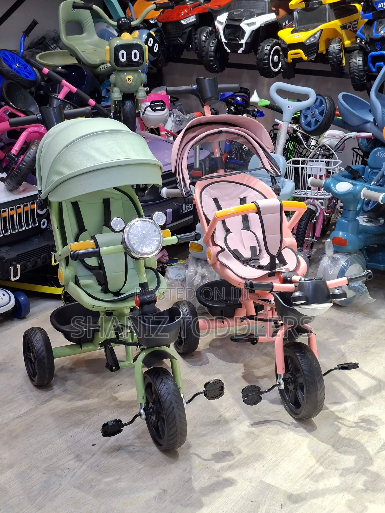 Perfect Gift Baby Tricycle With Handle Basket – Pink Ride-On