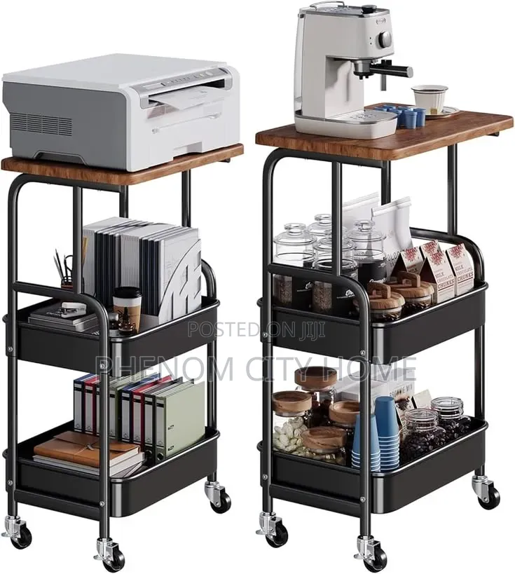 3 Tier Storage Shelf With Wooden Top