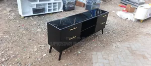 Tv Stand Black With Marble Top