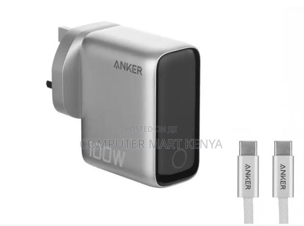 Anker Charger (100w, 3ports, Smartdisplay) Silver (Wall Charger) - thumbnail 2