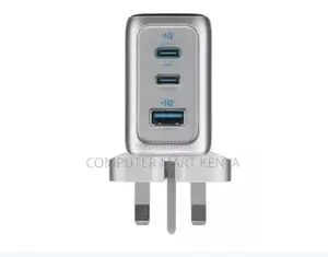 Anker Charger (100w, 3ports, Smartdisplay) Silver (Wall Charger)