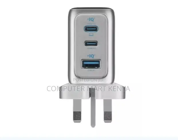 Anker Charger (100w, 3ports, Smartdisplay) Silver (Wall Charger)