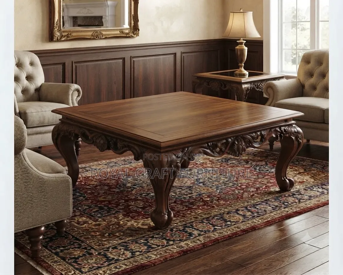 Timeless Elegance: Handcrafted Solid Mahogany Coffee Table