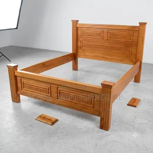 Premium 5x6 Mahogany Bed - Solid Wood - Sturdy Durable