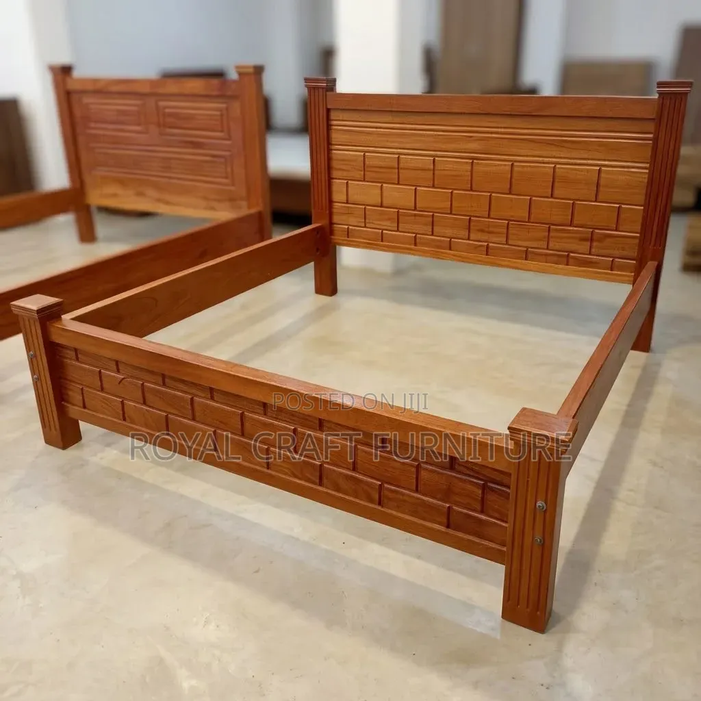 Premium 6x6 Mahogany Bed - Solid Wood - Durable Elegant