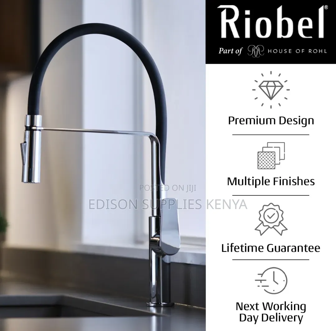 Kitchen Mixer Tap Modern Premium Black Chrome Pillar Faucet