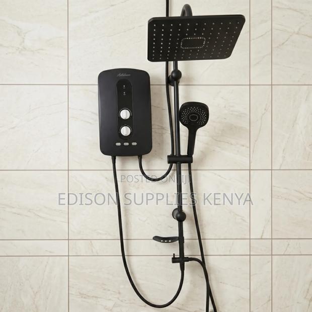 Jatec Rainshower Black Instant Shower Tankless Water Heater Overhead