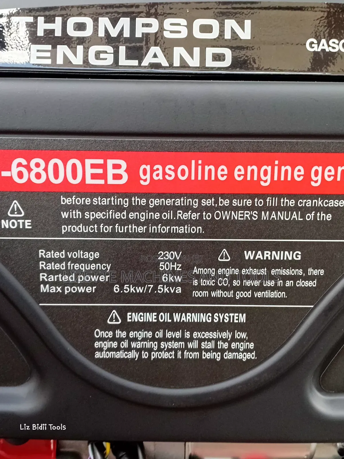 Thompson England 7.5kva Petrol Generator (With Wheels and Handles)