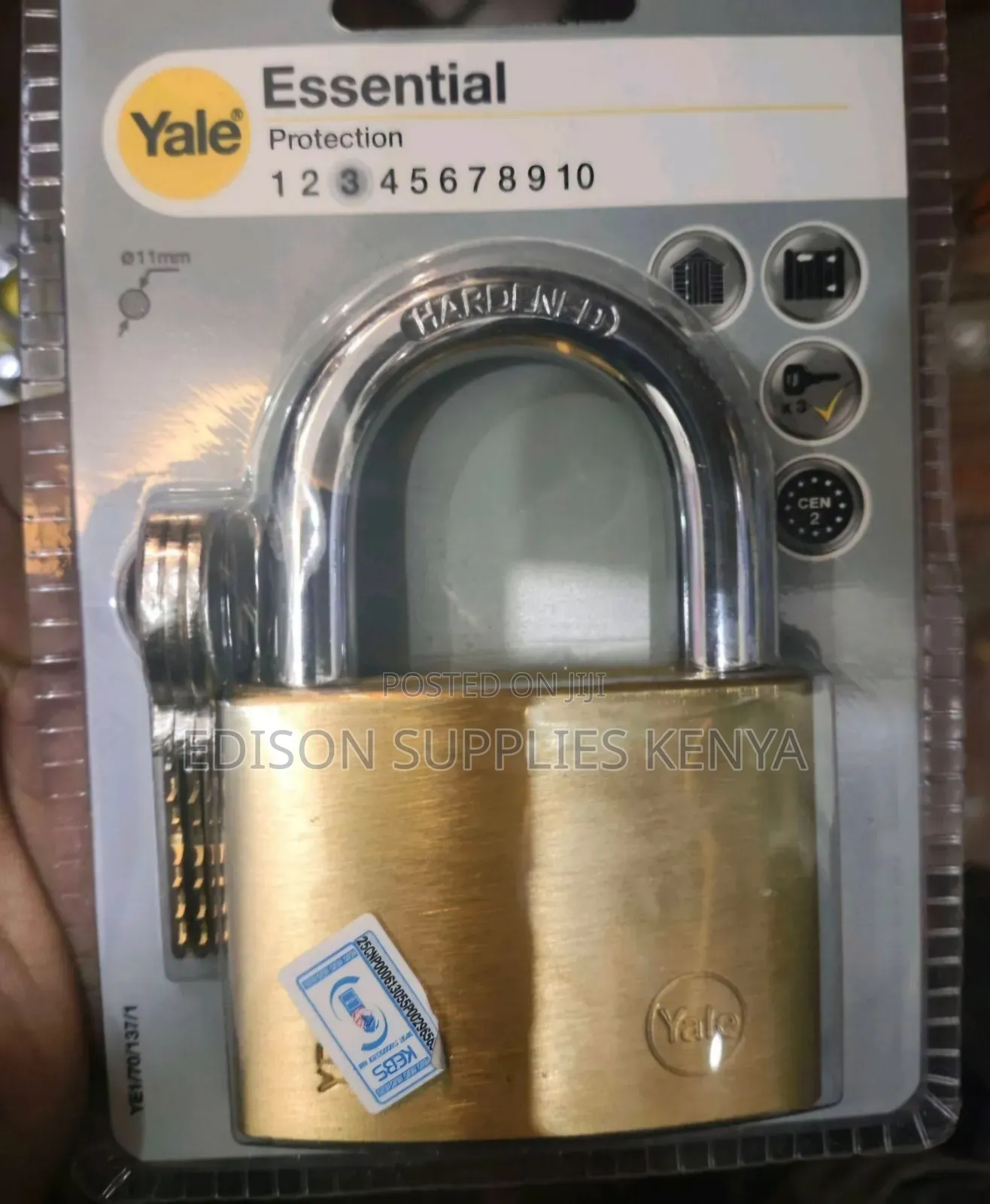 Yale Padlock 70mm Essential Big Heavy Duty Brass Padlocks Protection