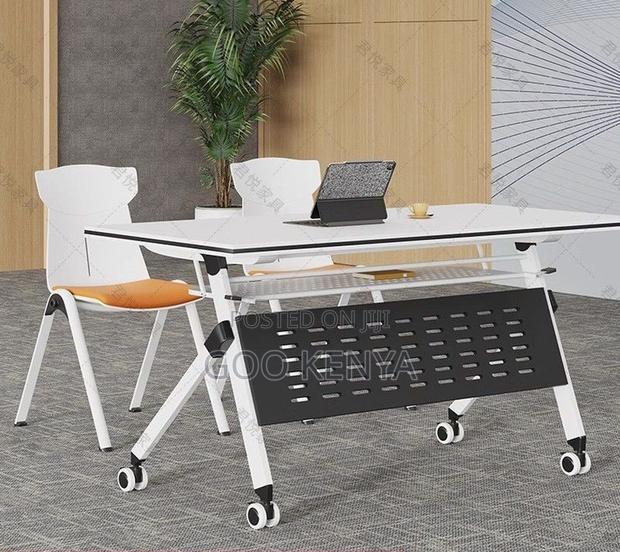 Study Table; Space Saving White Folding Computer Desk