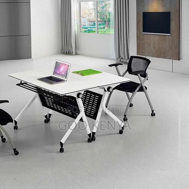 Study Table; Space Saving White Folding Computer Desk - thumbnail 2