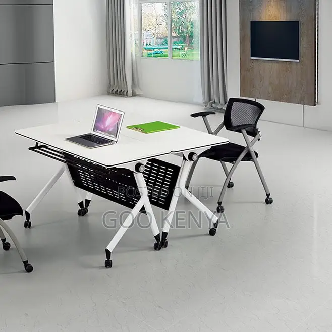 Study Table; Space Saving White Folding Computer Desk
