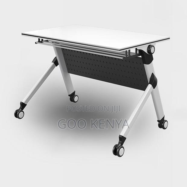 Study Table; Space Saving White Folding Computer Desk - thumbnail 4