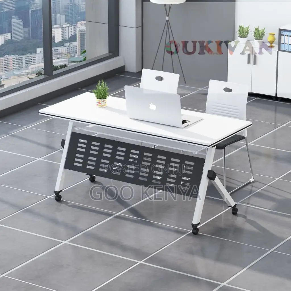 Study Table; Space Saving White Folding Computer Desk
