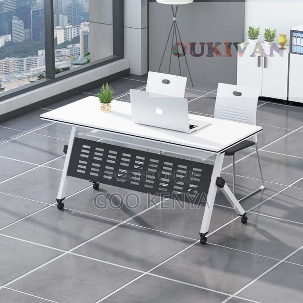 Study Table; Space Saving White Folding Computer Desk - thumbnail 8